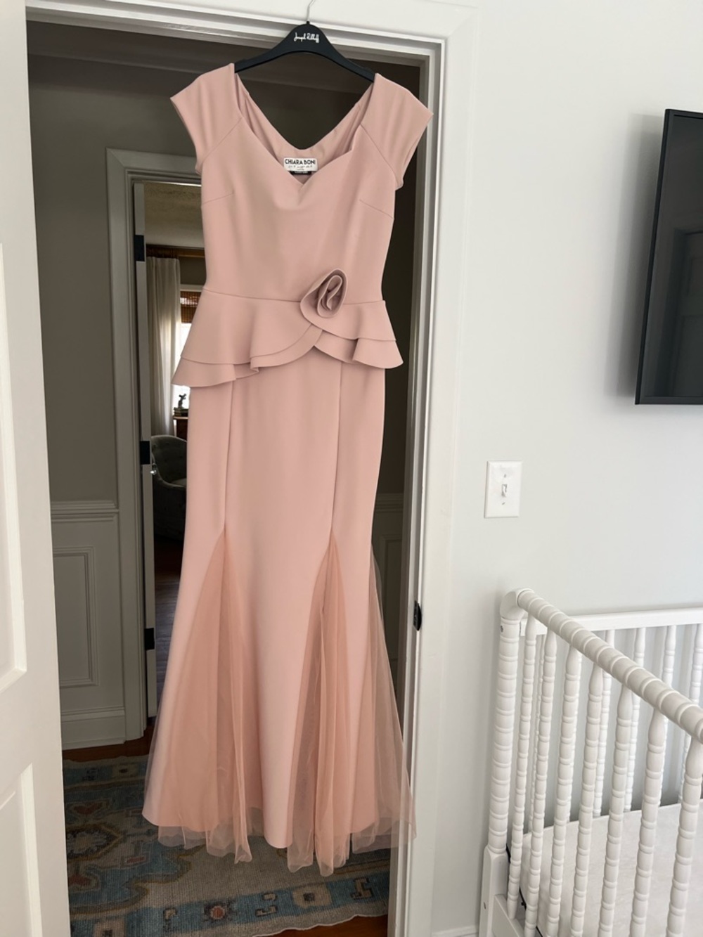 Chiara Boni Blush Pink Peplum Evening Gown